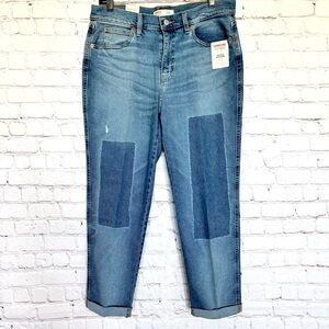 SIGNATURE by LEVI STRAUSS Heritage Mid Rise Boyfriend Patch Jeans—NWT—10/30